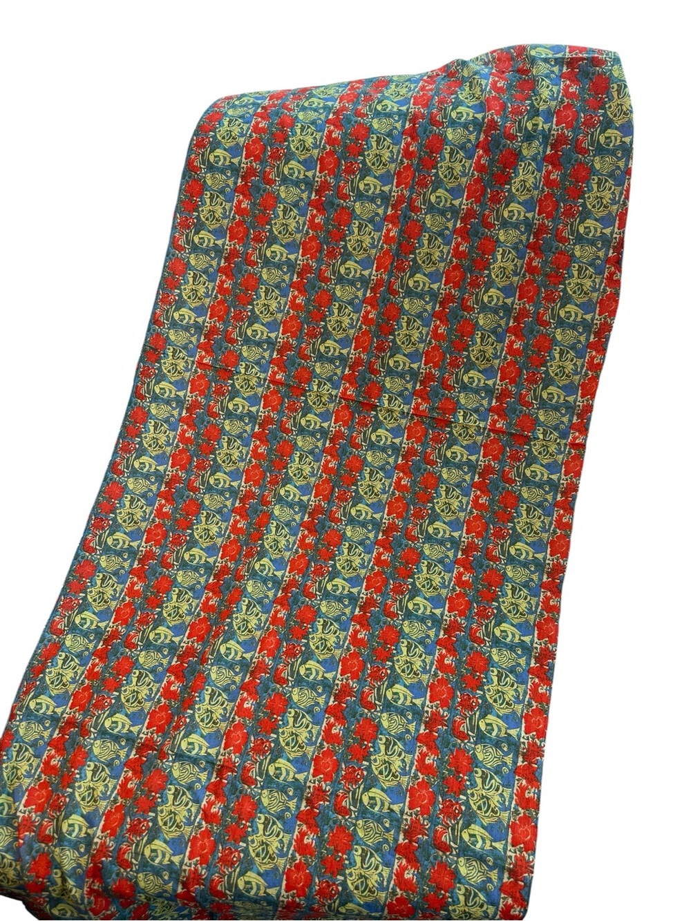 Free People Floral Stripe Cotton Scarf in Red, Green, Blue